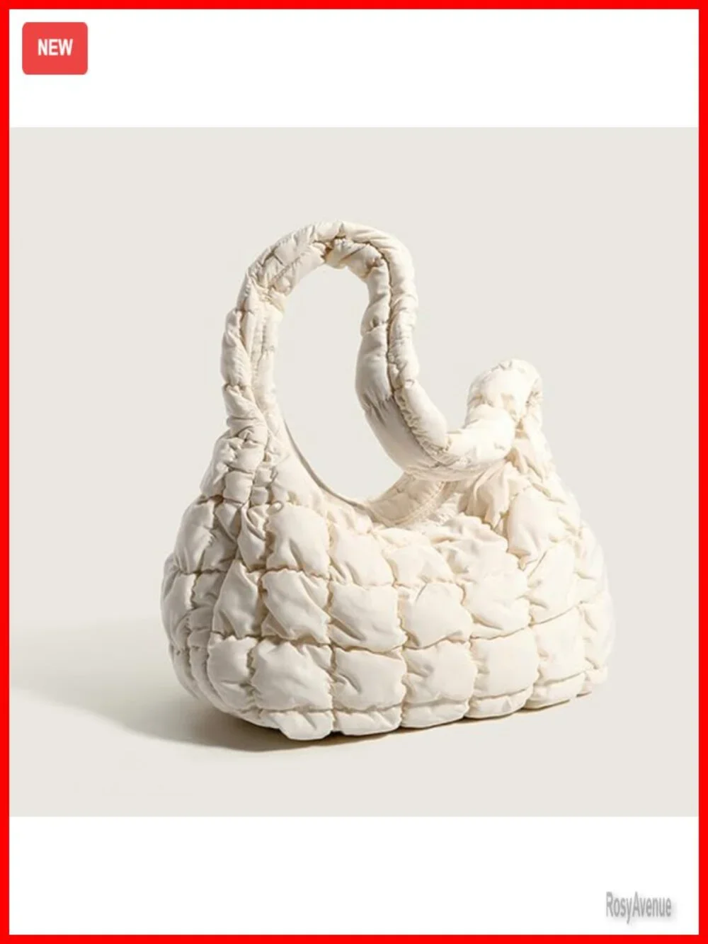Quilted Puffer Hobo Bag Small Nylon Shoulder Purse